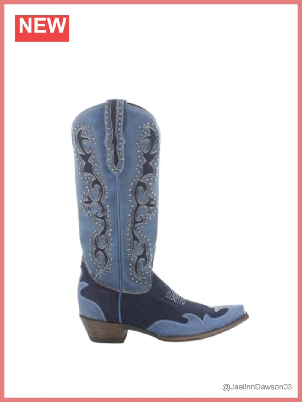 Old Gringo Leather Western Boots Studded Floral Embroidered Mid-Calf